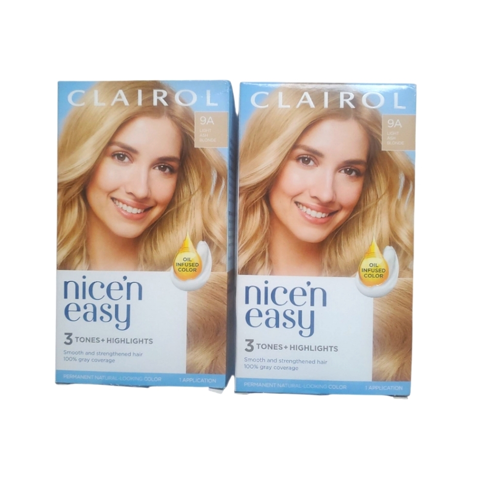 (2) Clariol Permanent Hair Color 9A Light Ash Blonde